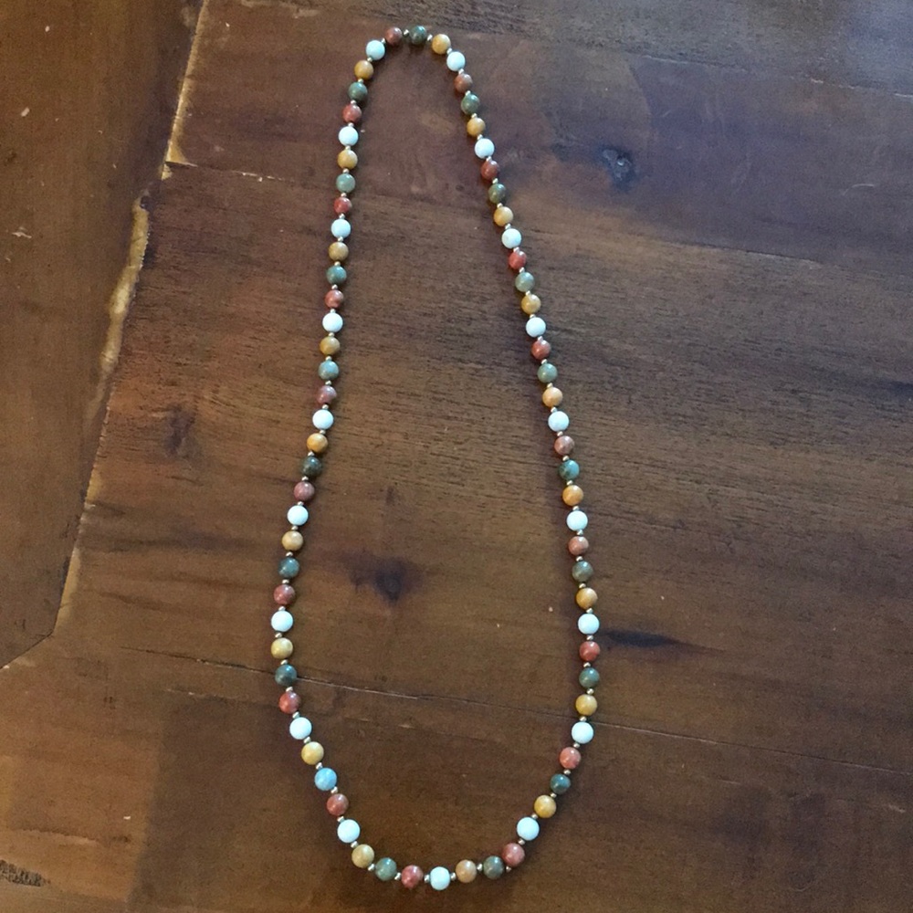 Jade and 14k Bead Necklace